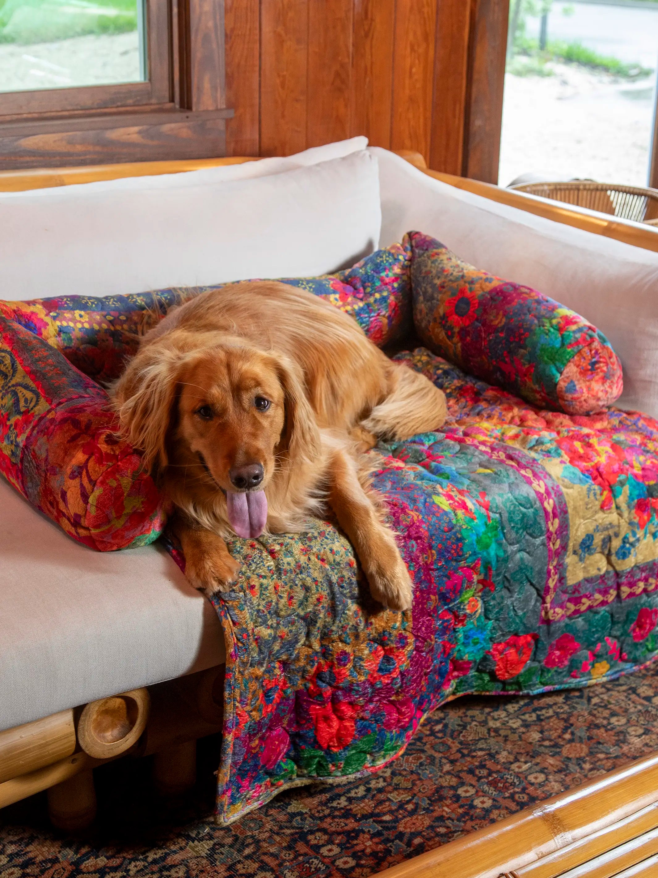 Pet Products Sofa Pet Bed - Rainbow Bandana Patchwork