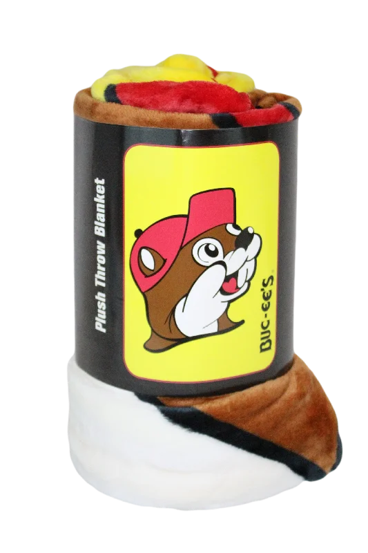  -Anti-scratch scratching board AND cat bed in one Buc-ee's Fuzzy Yellow Logo Blanket