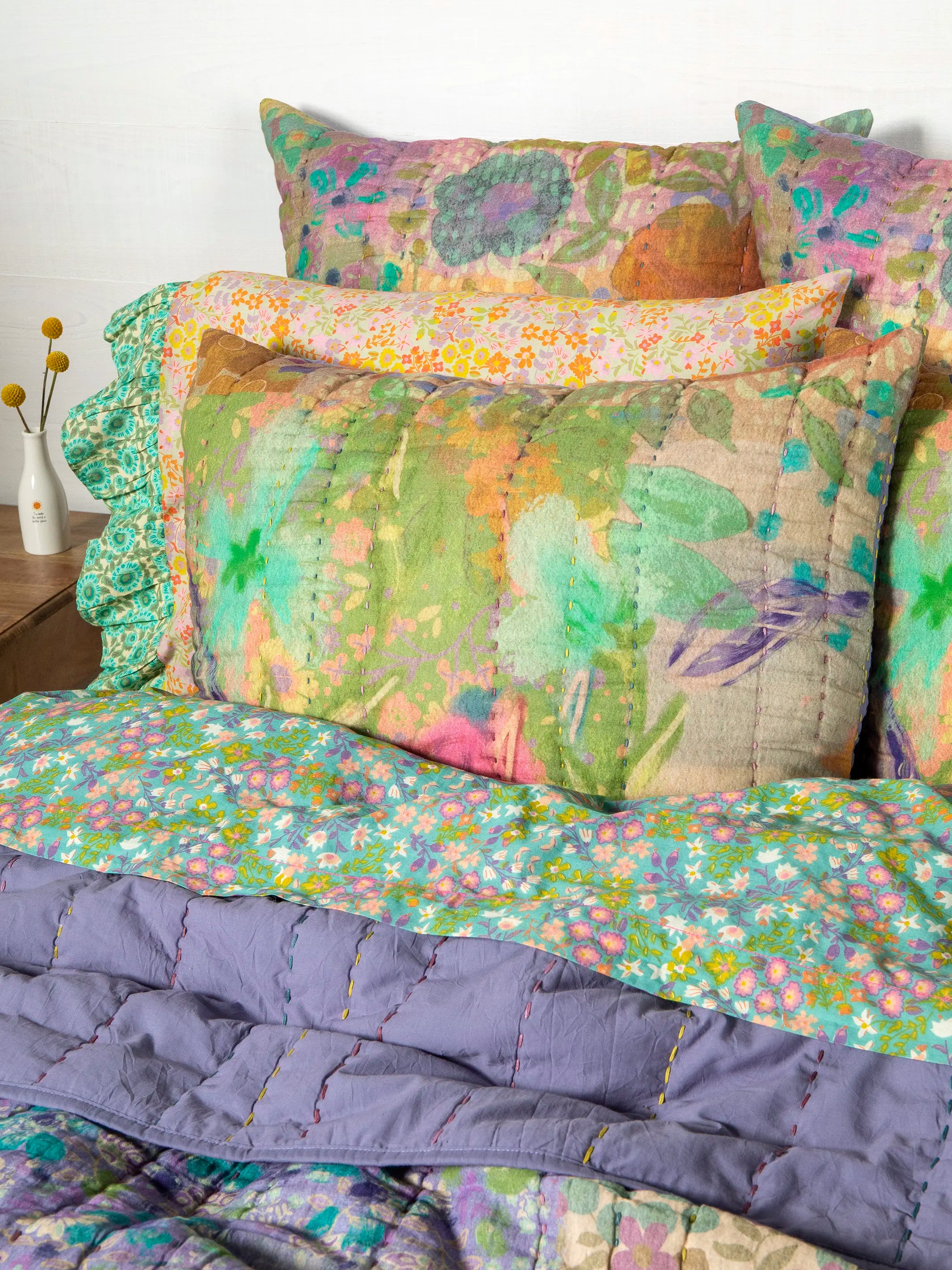  Sweet Dreams Reversible Gauze Shams, Set of 2