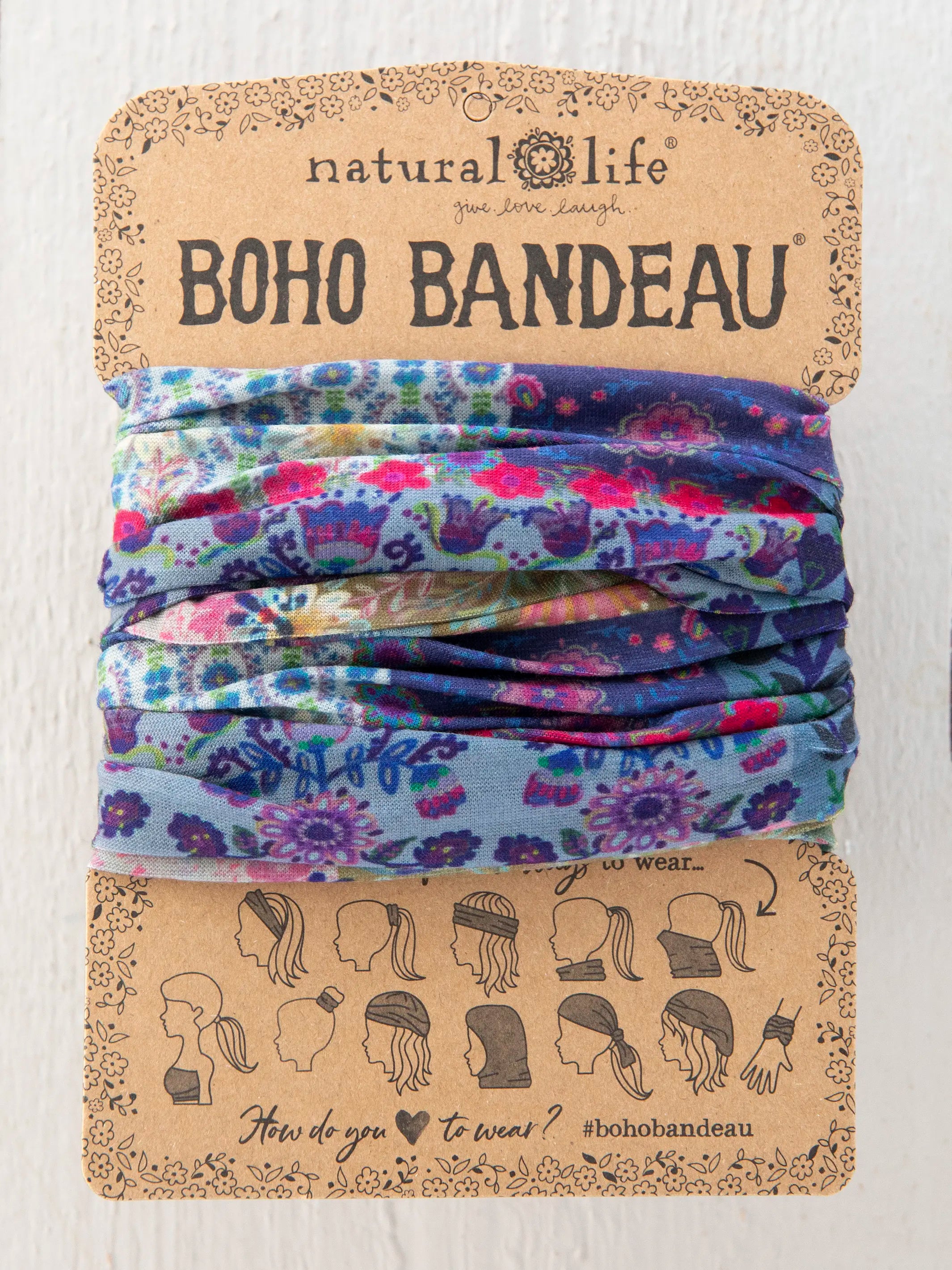 - Deodorizing cat litter tofu litter Full Boho Bandeau® Headband - Blue Patchwork