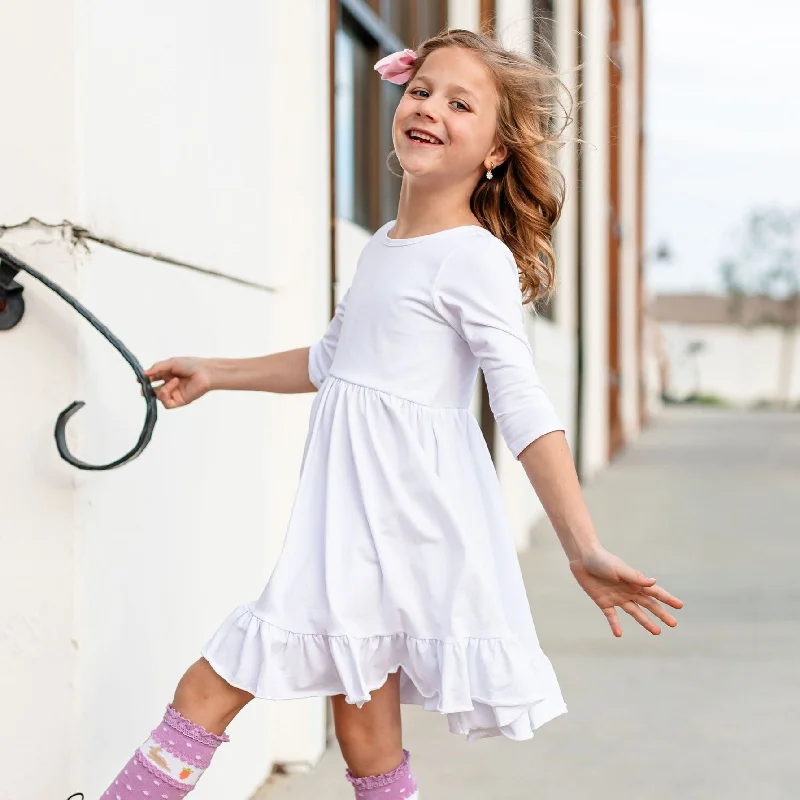 - Hamster silent running wheel to prevent chewing White Long Sleeve Charm Dress