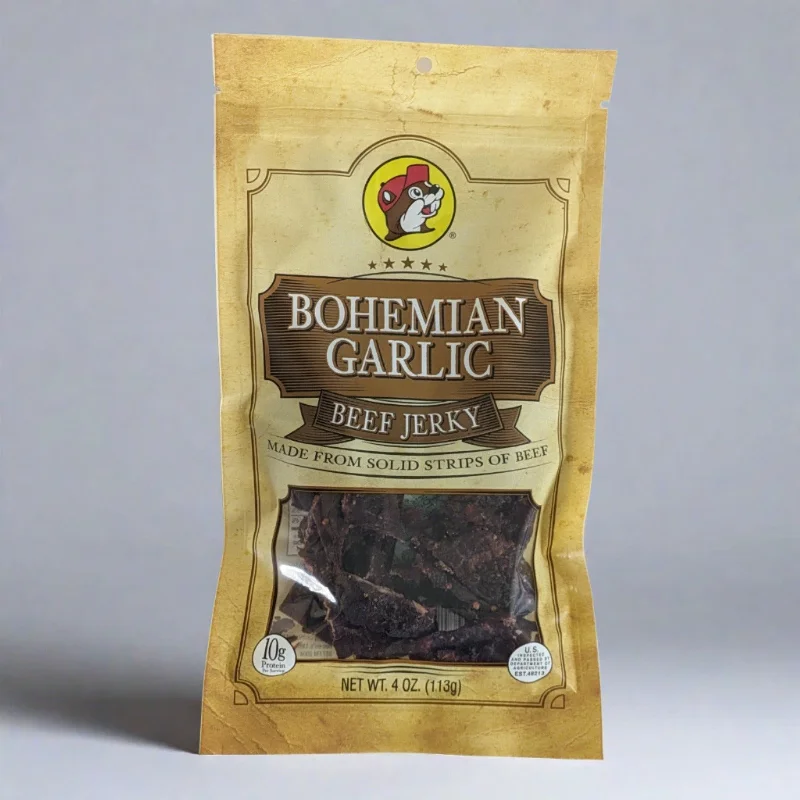 - Parrot climbing and standing wooden frame Buc-ee's Bohemian Recipe Garlic Beef Jerky