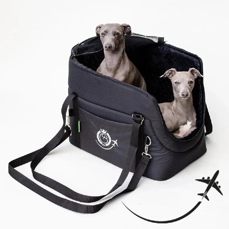  -Explosion-proof leash FOR LARGE dogs Hundetasche fürs Flugzeug "AIR" Lunch & Dinner - black