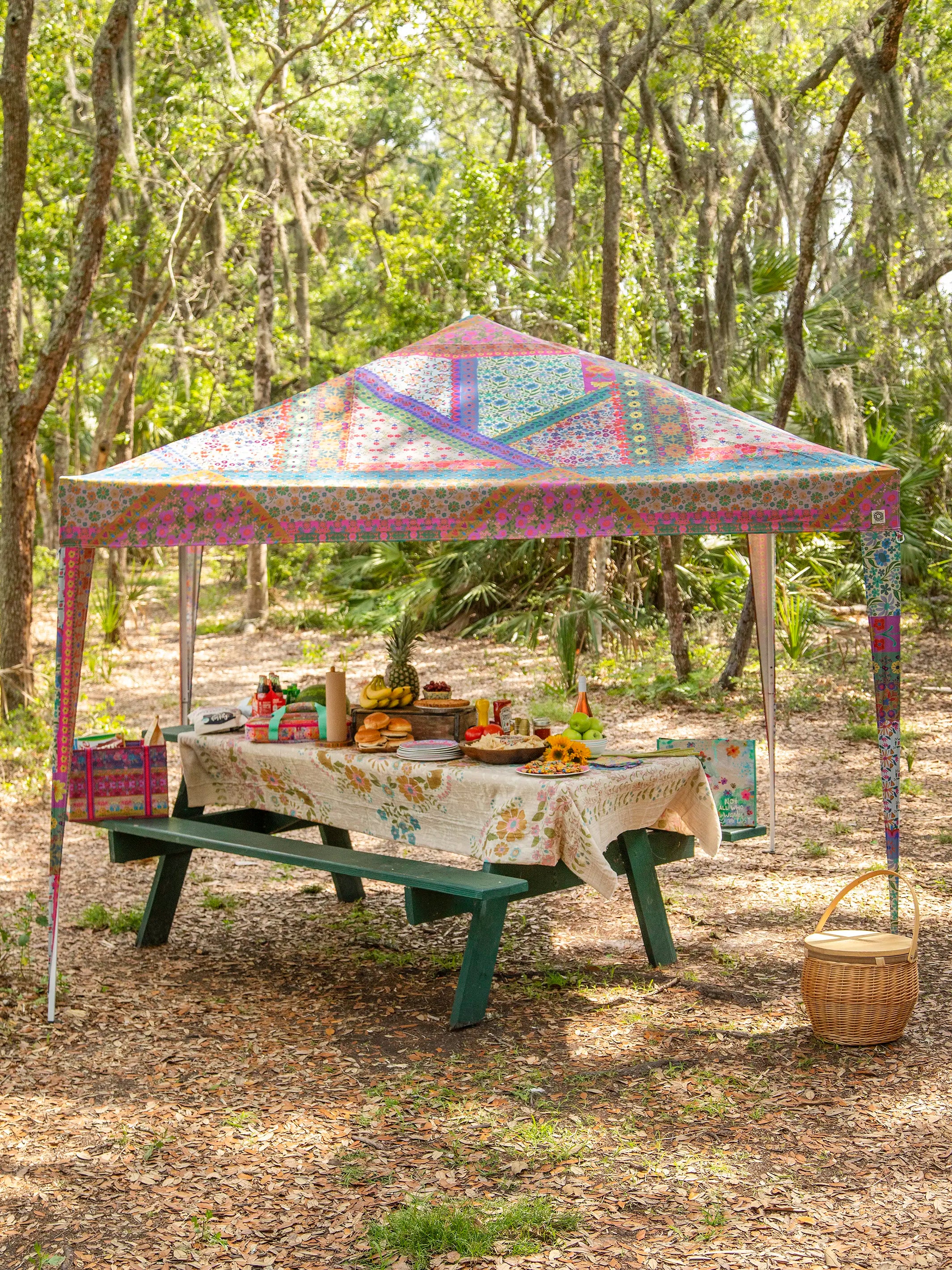 - Deodorizing cat litter tofu litter Live Happy Instant Canopy Tent - Folk Flower Patchwork