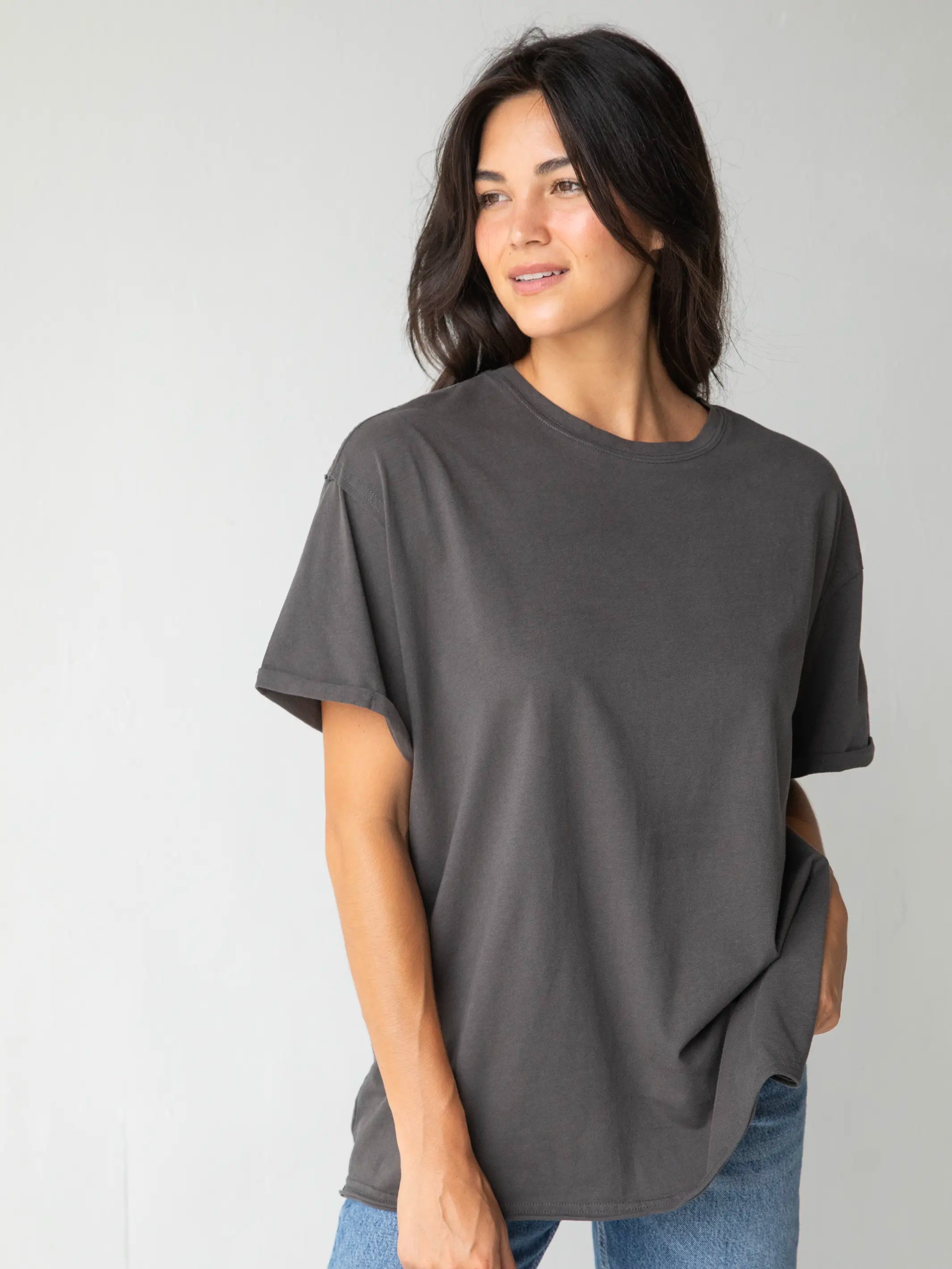 - Pet stroller can be taken on the plane Take It In Cotton Tee - Charcoal