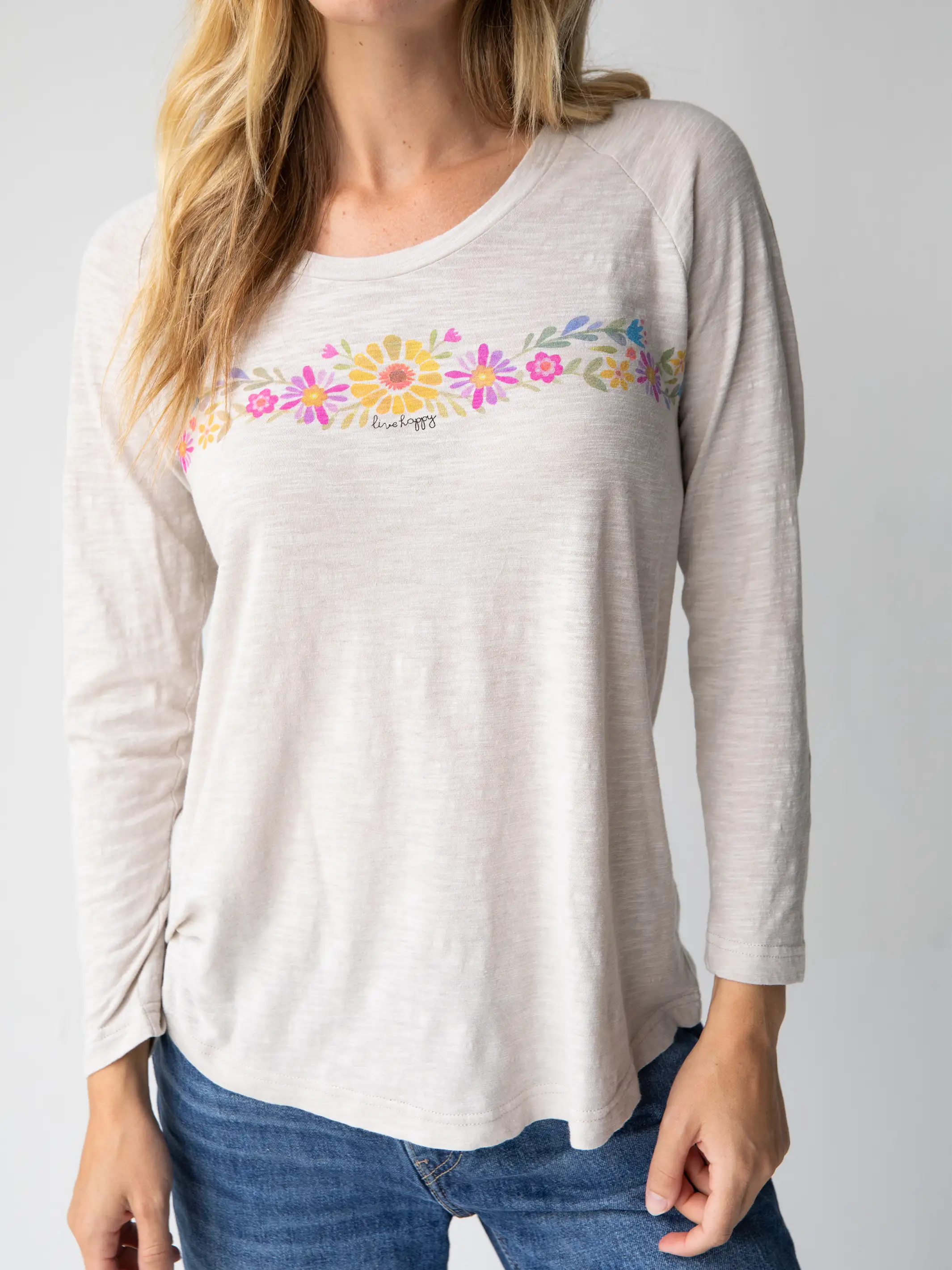 - Car dog seat belt Long Sleeve Boho Cotton Tee Shirt - Moonstone Live Happy