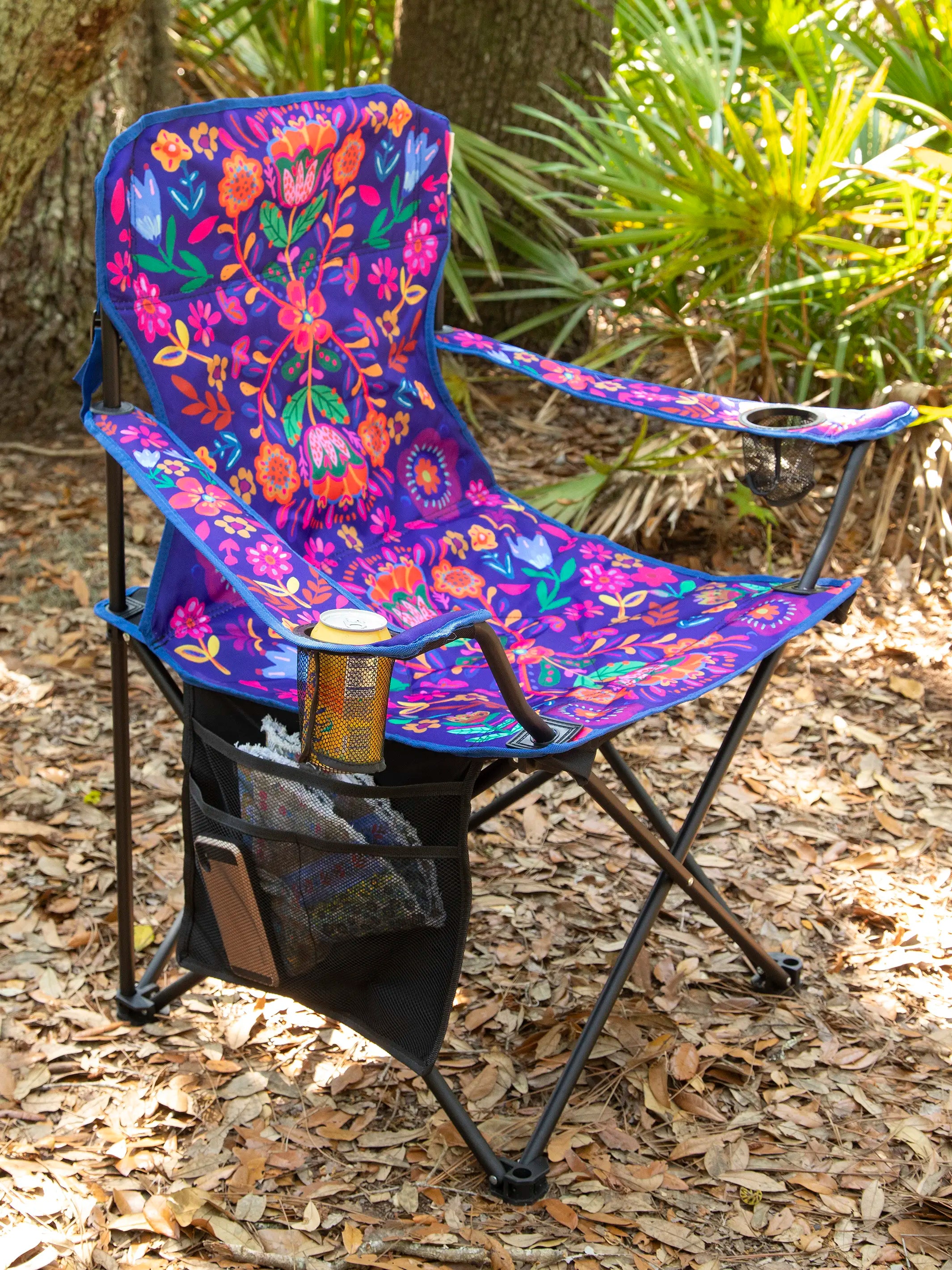 - Hamster silent running wheel to prevent chewing Folding Camp Chair - Navy Folk Flower
