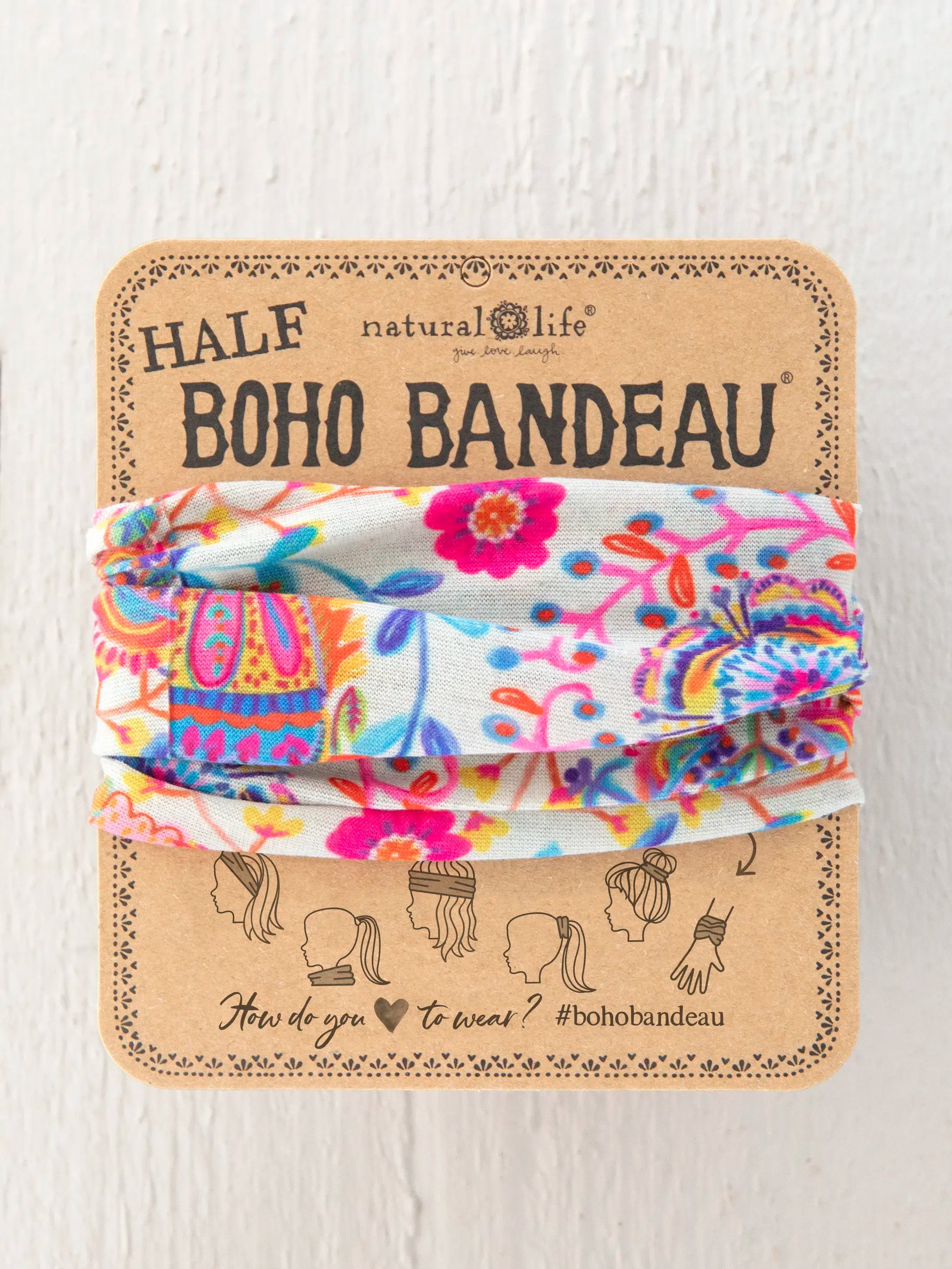 - Car dog seat belt Half Boho Bandeau® Headband - Cream Folk