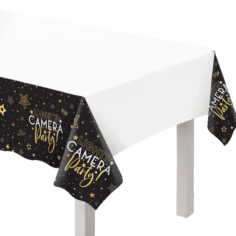  Awards Night Rectangular Plastic Table Cover, 54 x 102 Inches, 1 Count