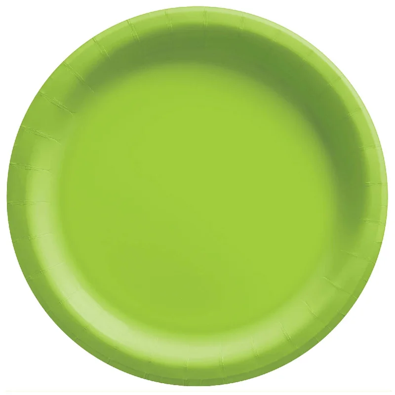  Kiwi Green Round Paper Plates, 7 Inches, 20 Count