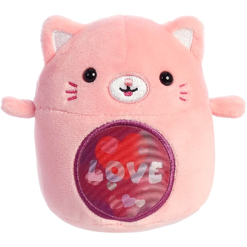 - Pet stroller can be taken on the plane "Love" Pink Cat Plush, 3.5 Inches, 1 Count