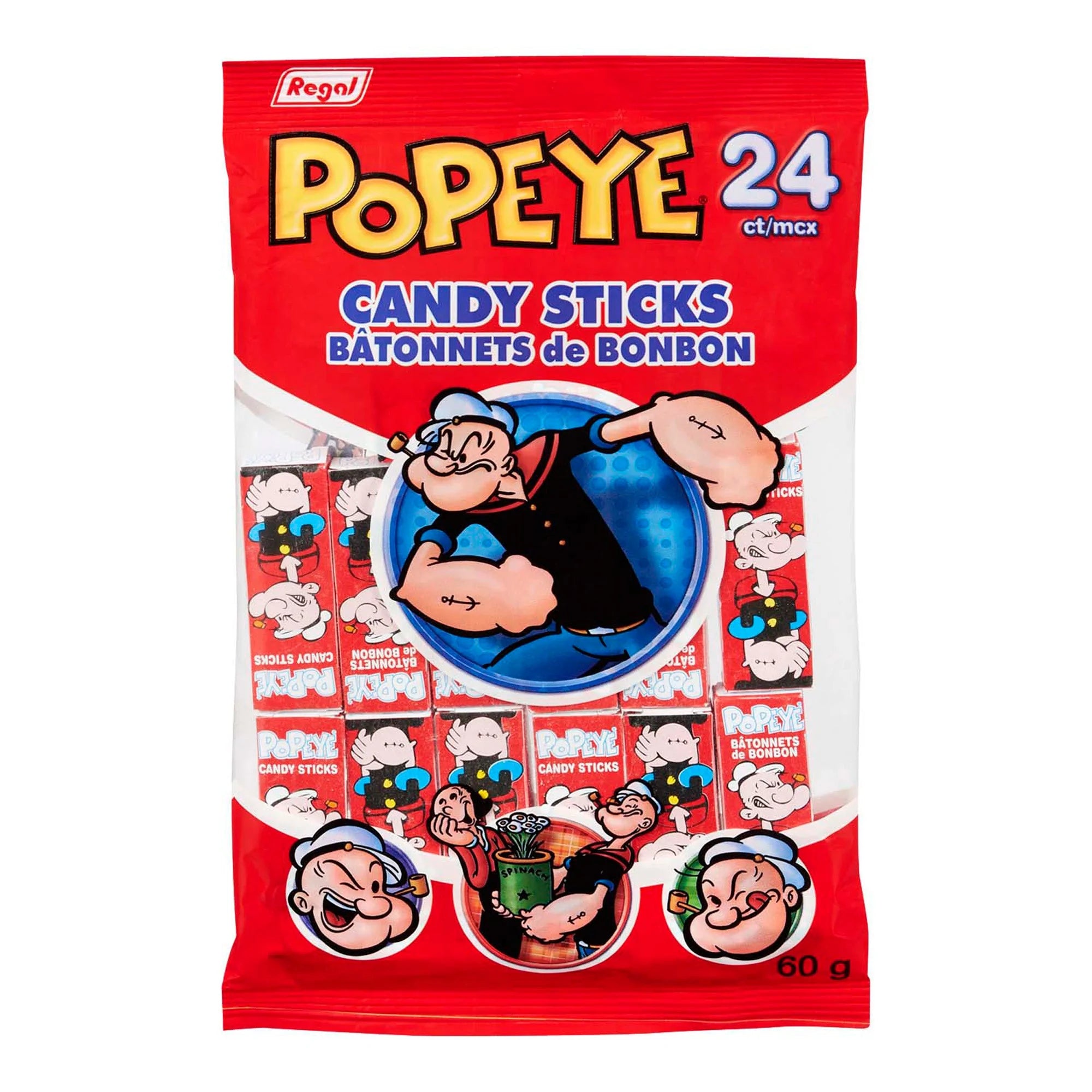 - Air box TSA certified check-in Popeye Candy Sticks, 60 g,  24 Count