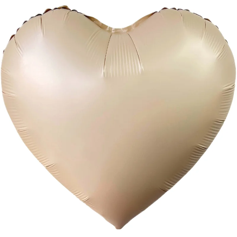  Matte Cappuccino Heart Shaped Foil Balloon, 18 Inches, 1 Count