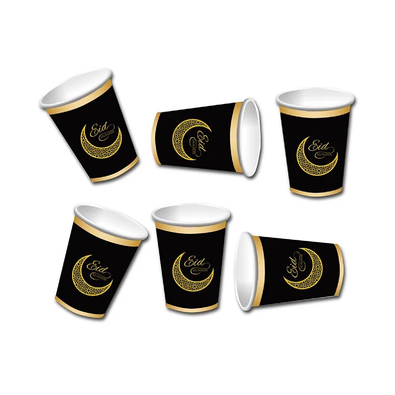 - Pet monitor with camera Eid Celebration Black and Gold Paper Cups, 10 Count
