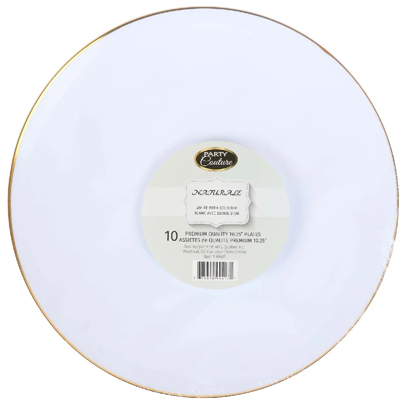 - Parrot climbing and standing wooden frame White Premium Quality Round Plates with Gold Rim, 10 Inches, 10 Count