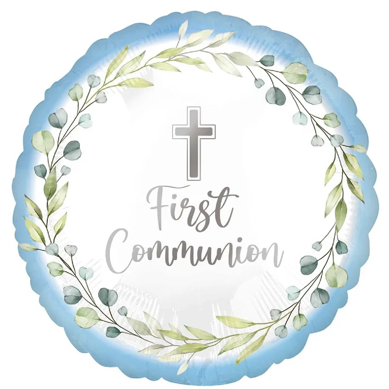 - Cat anti-jump window safety net My First Communion Blue Foil Balloon, 18 Inches, 1 Count