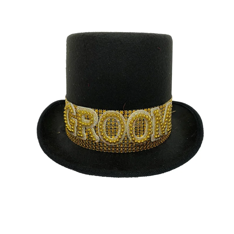  Groom Black Top Hat, 1 Count
