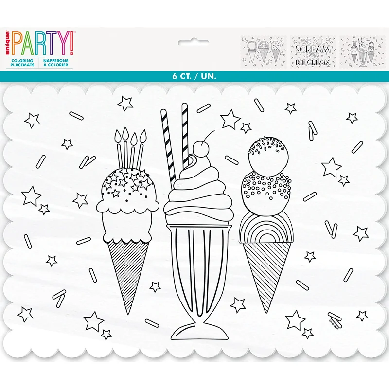 - Dog anti-slip mat Coloring Placemats, 6 Count