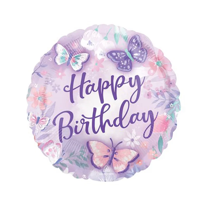 - Pet electric nail grinder silent model Happy Birthday Butterflies Round Foil Balloon, 18 Inches, 1 Count