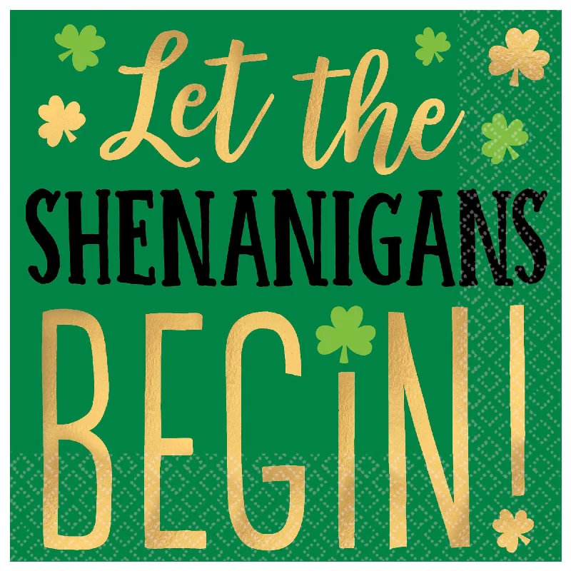 - Pet smart GPS locator St-Patrick's Day Green Beverage Napkins, 16 Count