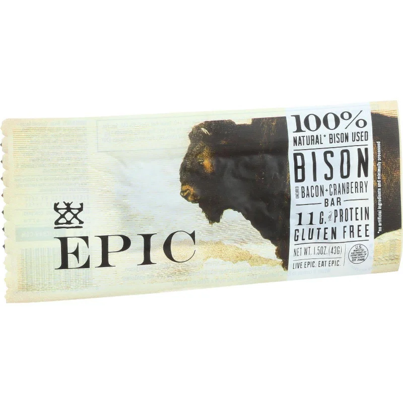 - Pet fence foldable indoor Epic Bar - Bison Bacon Cranberry - 1.5 Oz Bars - Case Of 12