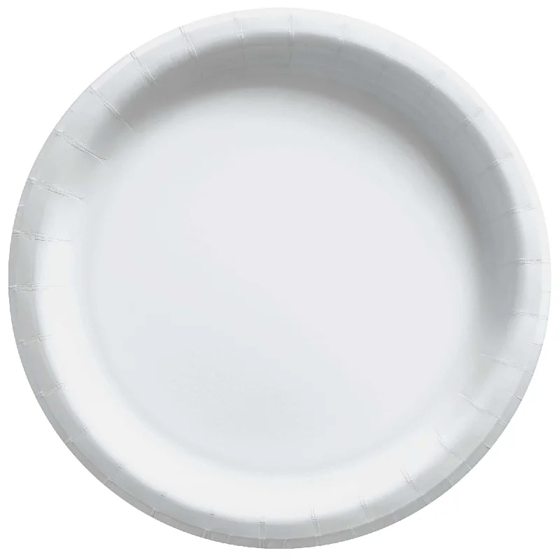  Frosty White Round Paper Plates, 9 Inches, 20 Count
