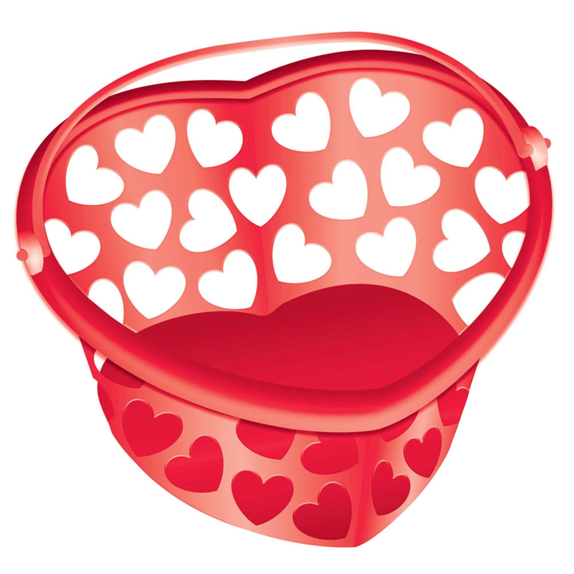- Foldable and portable cat bag Heart Shaped Plastic Bucket, 7 x 8 Inches, 1 Count