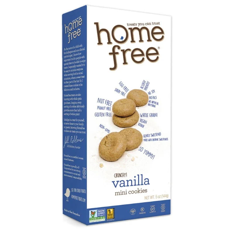 Homefree Gluten Free Vanilla Mini Cookies - 5 Oz - Case Of 6
