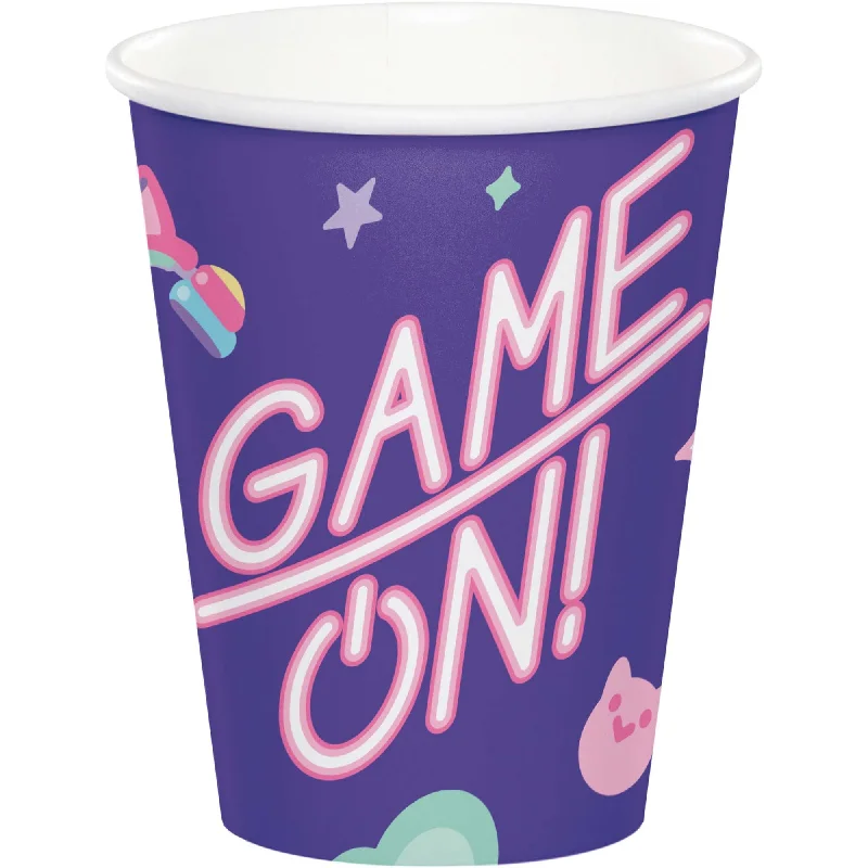  -Non-contact cat thermometer Digital Game Birthday Party Paper Cups, 9 Oz, 8 Count