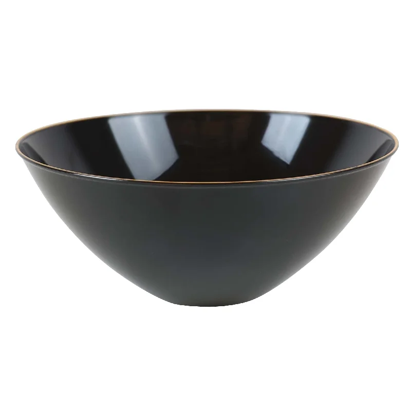 - Pet fence foldable indoor Black Premium Quality Salad Bowl with Gold Rim, 58 oz, 1 Count