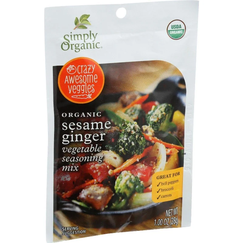 Simply Organic Vegetable Seasoning Mix - Organic - Sesame Ginger - 1 Oz - Case Of 12