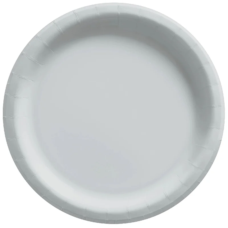 Pet Products Silver Round Paper Plates, 9 Inches, 20 Count