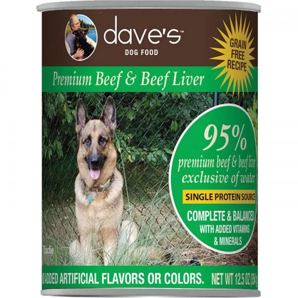 Dave's Pet Food D Can 95% Beef Liver 12.5oz