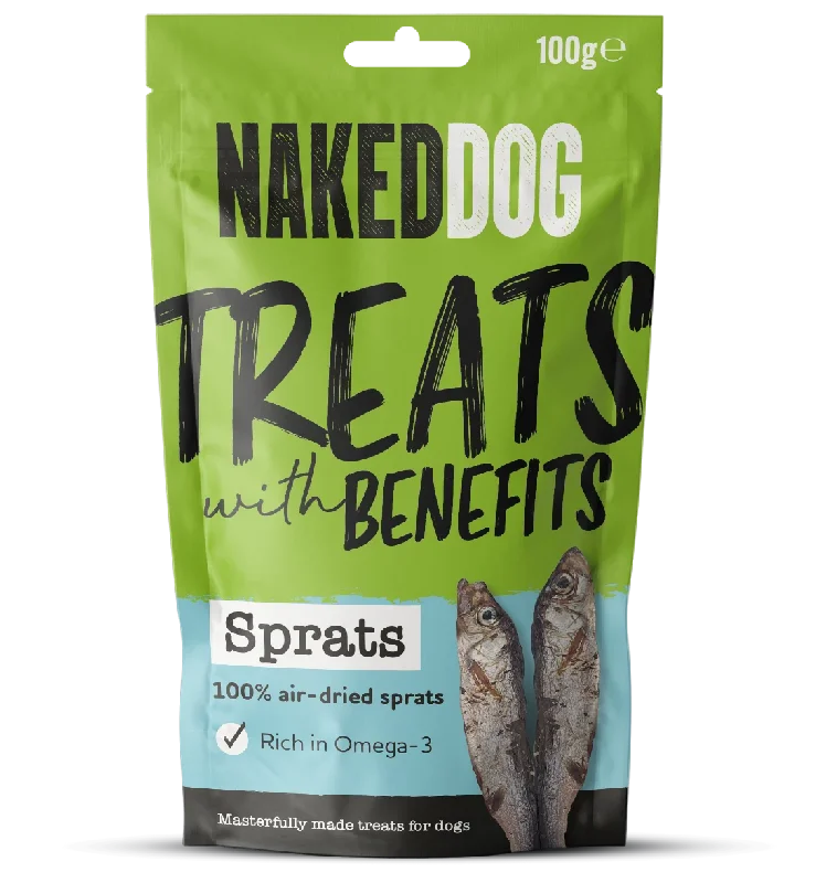 Naked Dog TREATS WITH BENEFITS 100g - Sprats (Case of 6)