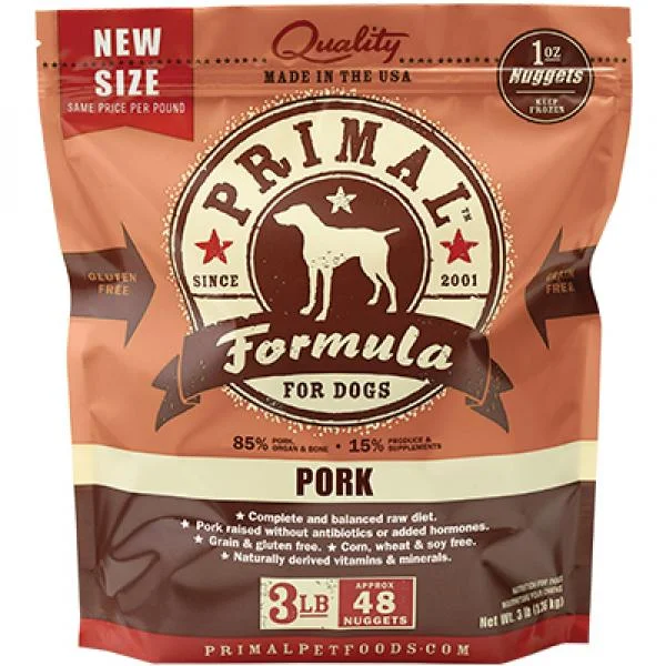 Primal D Raw Pork Nuggets 3lb