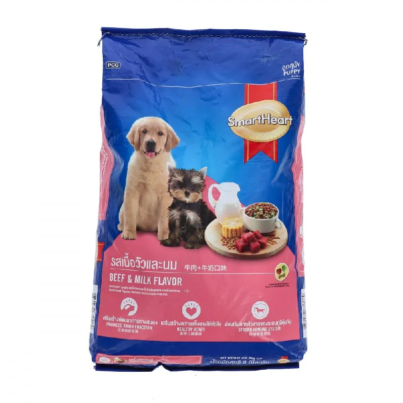 SMART HEART PUPPY FOOD BEEF & MILK 8 KG