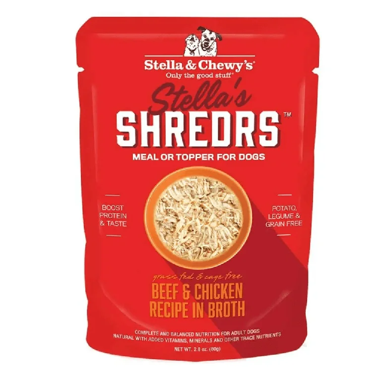 Stella's Shredrs Beef & Chicken Recipe in Broth Dog Food 2.8 oz