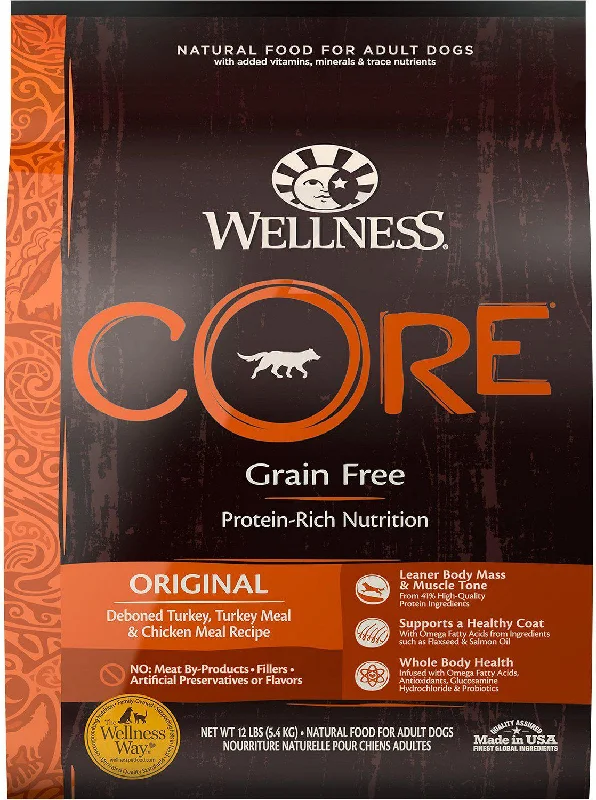 Wellness Core Original Grain-Free Deboned Turkey, Turkey Meal and Chicken Meal Recipe Dry Dog Food