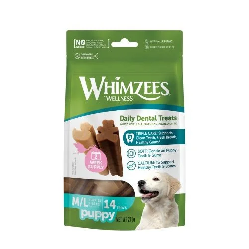 Whimzees Puppy Stixx Value Bag Dog Treats M/L 14 Pack