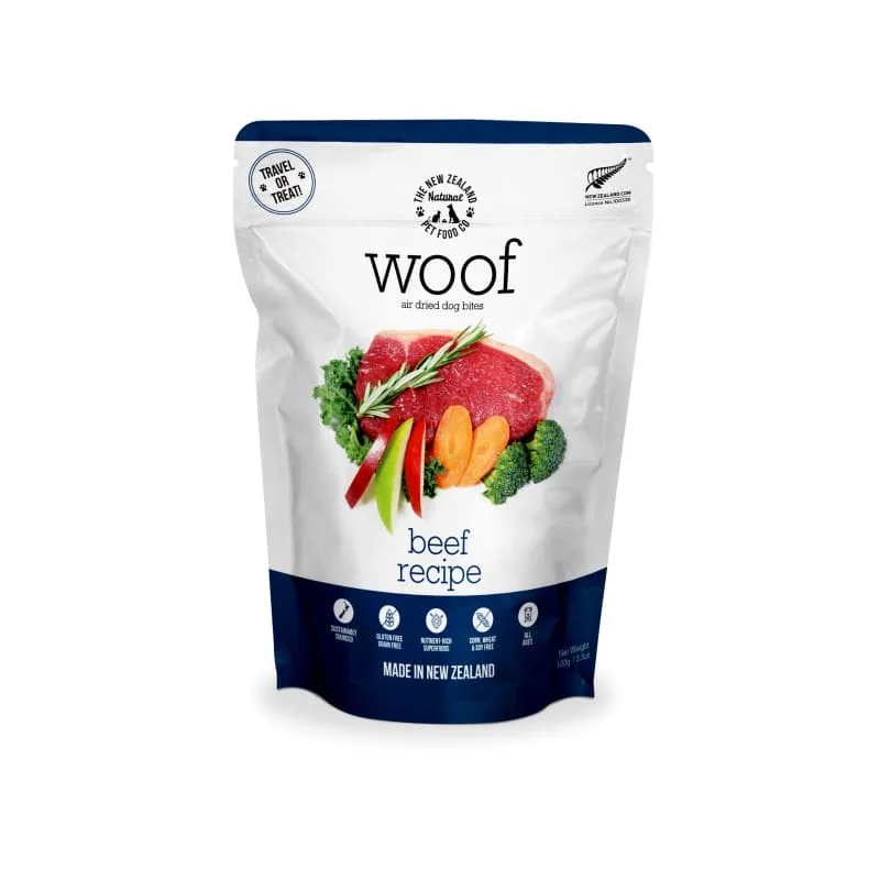 WOOF Beef Air Dried Dog Treats 100g