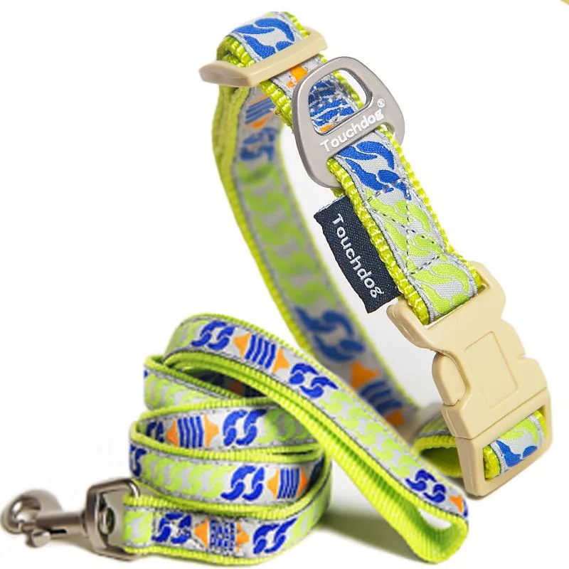 Touchdog® Chain Printed Collar & Leash