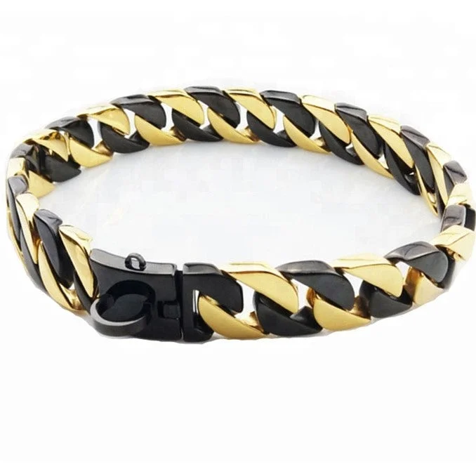 Black and Gold Cuban Link Dog Chain Collar